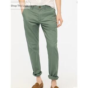 NWT J.Crew Factory Men's Sz 31x32 Slim Fit Flex Chino Pants Topiary Green H3167